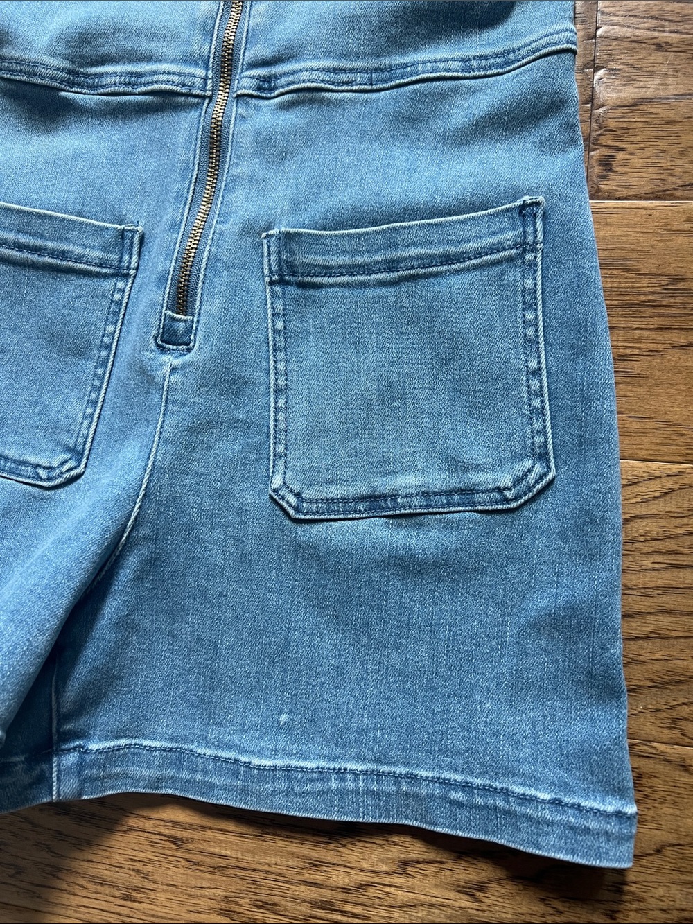Show Me Your MuMu Blue Denim Zip-Front Romper - Picture 7 of 8